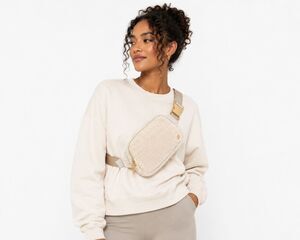 Lululemon Everywhere Belt Bag Crossbody Sherpa Fleece Faux Fur White Ivory